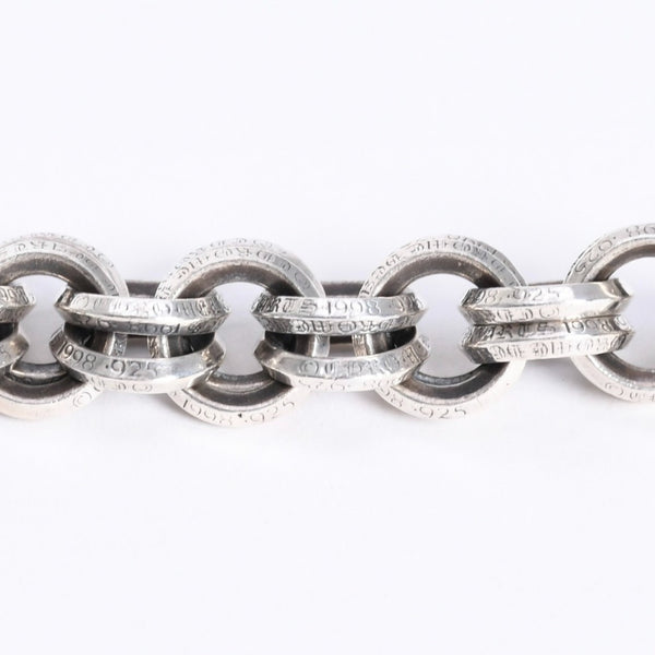 極美品 CHROME HEARTS クロムハーツ BRACELET DOUBLE B RING ダブルBリング ブレスレット 重量約78.57g 全長約23cm シルバー925 中古 4a008136
