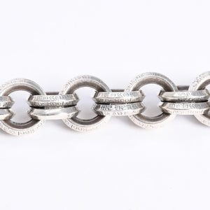 極美品 CHROME HEARTS クロムハーツ BRACELET DOUBLE B RING ダブルBリング ブレスレット 重量約78.57g 全長約23cm シルバー925 中古 4a008136