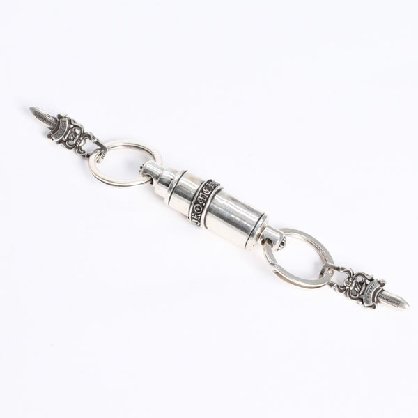 極美品 CHROME HEARTS クロムハーツ KEYRING VALET バレット キーリング キーチャーム 重量約85.08g ダガー シルバー925 中古 4a008233