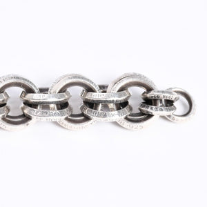 極美品 CHROME HEARTS クロムハーツ BRACELET DOUBLE B RING ダブルBリング ブレスレット 重量約78.57g 全長約23cm シルバー925 中古 4a008136