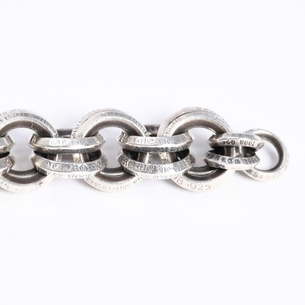 極美品 CHROME HEARTS クロムハーツ BRACELET DOUBLE B RING ダブルBリング ブレスレット 重量約78.57g 全長約23cm シルバー925 中古 4a008136