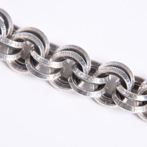 極美品 CHROME HEARTS クロムハーツ BRACELET DOUBLE B RING ダブルBリング ブレスレット 重量約78.57g 全長約23cm シルバー925 中古 4a008136
