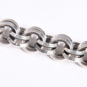極美品 CHROME HEARTS クロムハーツ BRACELET DOUBLE B RING ダブルBリング ブレスレット 重量約78.57g 全長約23cm シルバー925 中古 4a008136