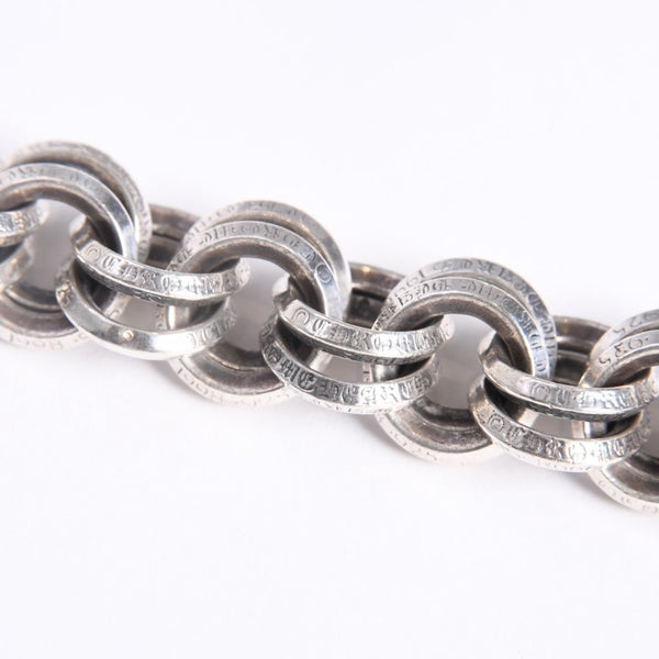極美品 CHROME HEARTS クロムハーツ BRACELET DOUBLE B RING ダブルBリング ブレスレット 重量約78.57g 全長約23cm シルバー925 中古 4a008136