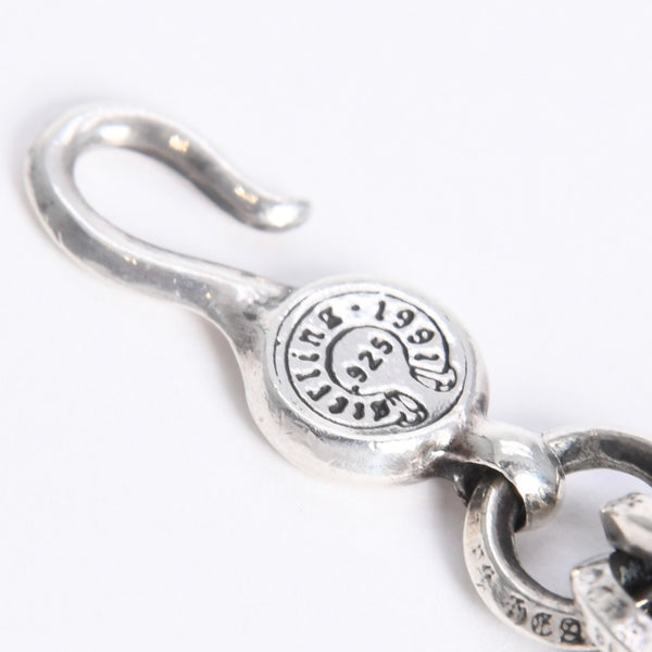 極美品 CHROME HEARTS クロムハーツ BRACELET DOUBLE B RING ダブルBリング ブレスレット 重量約78.57g 全長約23cm シルバー925 中古 4a008136
