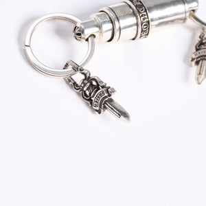 極美品 CHROME HEARTS クロムハーツ KEYRING VALET バレット キーリング キーチャーム 重量約85.08g ダガー シルバー925 中古 4a008233