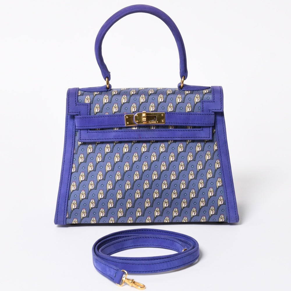 新品同様 超激レア エルメス HERMES ミニケリー 20 フクロウ Owl ドブリス パープル ⚪︎T ゴールド金具 外縫い 2WAY ショルダーバッグ 中古 4a008237