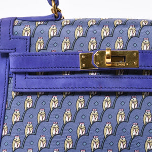 新品同様 超激レア エルメス HERMES ミニケリー 20 フクロウ Owl ドブリス パープル ⚪︎T ゴールド金具 外縫い 2WAY ショルダーバッグ 中古 4a008237