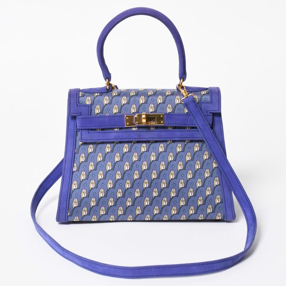 新品同様 超激レア エルメス HERMES ミニケリー 20 フクロウ Owl ドブリス パープル ⚪︎T ゴールド金具 外縫い 2WAY ショルダーバッグ 中古 4a008237