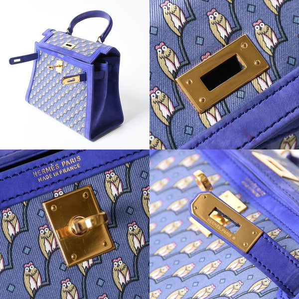 新品同様 超激レア エルメス HERMES ミニケリー 20 フクロウ Owl ドブリス パープル ⚪︎T ゴールド金具 外縫い 2WAY ショルダーバッグ 中古 4a008237