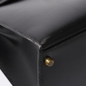 HERMES エルメス ケリー32 外縫い ブラック ⚪︎V刻印 ボックスカーフ ゴールド金具 ハンドバッグ 2WAY 美品 中古 4a008216