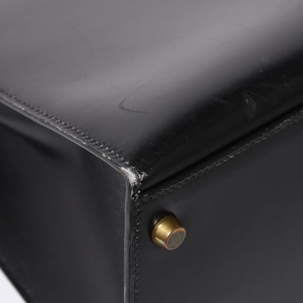 HERMES エルメス ケリー32 外縫い ブラック ⚪︎V刻印 ボックスカーフ ゴールド金具 ハンドバッグ 2WAY 美品 中古 4a008216