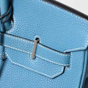 極美品 HERMES エルメス BIRKIN バーキン35 ブルージーン シルバー金具 トリヨンクレマンス ハンドバッグ □H刻印 中古 4a008214