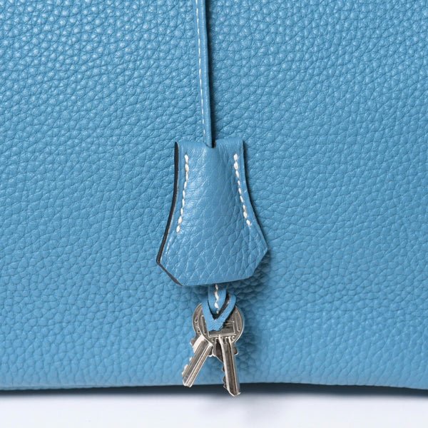 極美品 HERMES エルメス BIRKIN バーキン35 ブルージーン シルバー金具 トリヨンクレマンス ハンドバッグ □H刻印 中古 4a008214
