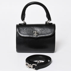 極美品 CHROME HEARTS クロムハーツ DOC ADAMS ドック アダムス 2WAYバッグ BSフレア装飾 ダガー レザー ブラック シルバー925 中古 4a008240