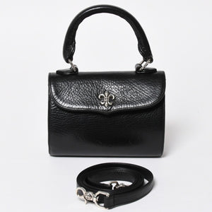 極美品 CHROME HEARTS クロムハーツ DOC ADAMS ドック アダムス 2WAYバッグ BSフレア装飾 ダガー レザー ブラック シルバー925 中古 4a008240