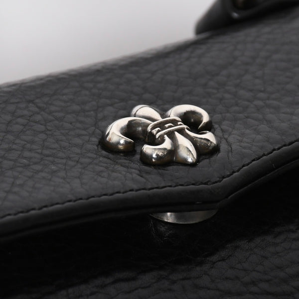 極美品 CHROME HEARTS クロムハーツ DOC ADAMS ドック アダムス 2WAYバッグ BSフレア装飾 ダガー レザー ブラック シルバー925 中古 4a008240