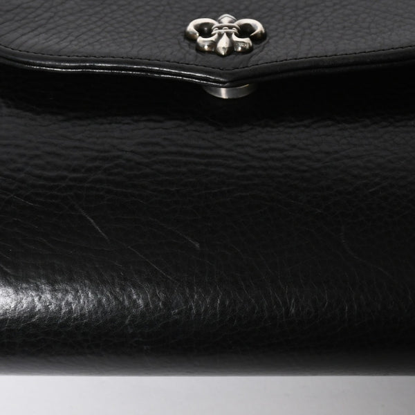 極美品 CHROME HEARTS クロムハーツ DOC ADAMS ドック アダムス 2WAYバッグ BSフレア装飾 ダガー レザー ブラック シルバー925 中古 4a008240