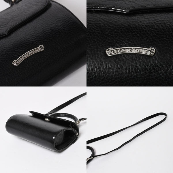 極美品 CHROME HEARTS クロムハーツ DOC ADAMS ドック アダムス 2WAYバッグ BSフレア装飾 ダガー レザー ブラック シルバー925 中古 4a008240