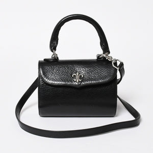 極美品 CHROME HEARTS クロムハーツ DOC ADAMS ドック アダムス 2WAYバッグ BSフレア装飾 ダガー レザー ブラック シルバー925 中古 4a008240