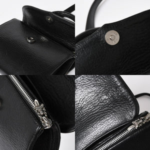 極美品 CHROME HEARTS クロムハーツ DOC ADAMS ドック アダムス 2WAYバッグ BSフレア装飾 ダガー レザー ブラック シルバー925 中古 4a008240