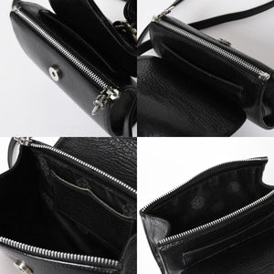 極美品 CHROME HEARTS クロムハーツ DOC ADAMS ドック アダムス 2WAYバッグ BSフレア装飾 ダガー レザー ブラック シルバー925 中古 4a008240