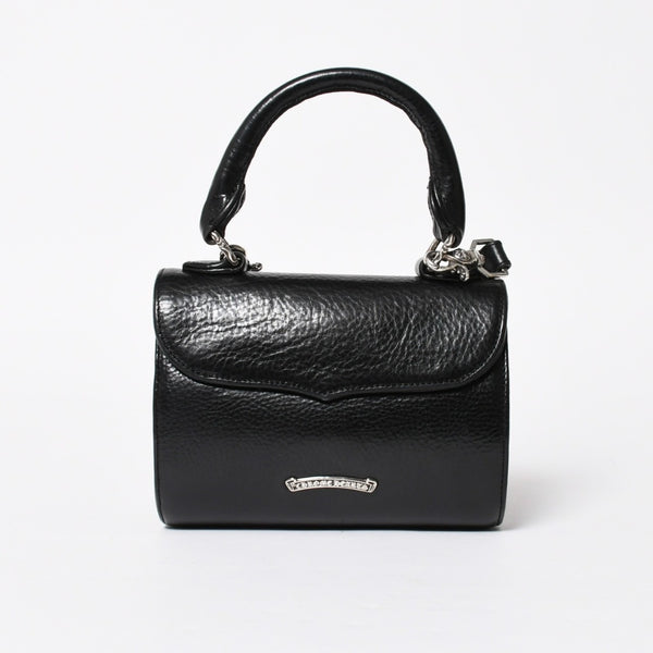 極美品 CHROME HEARTS クロムハーツ DOC ADAMS ドック アダムス 2WAYバッグ BSフレア装飾 ダガー レザー ブラック シルバー925 中古 4a008240