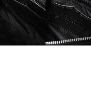 極美品 CHROME HEARTS クロムハーツ DOC ADAMS ドック アダムス 2WAYバッグ BSフレア装飾 ダガー レザー ブラック シルバー925 中古 4a008240