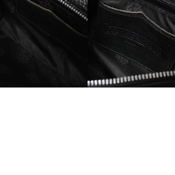 極美品 CHROME HEARTS クロムハーツ DOC ADAMS ドック アダムス 2WAYバッグ BSフレア装飾 ダガー レザー ブラック シルバー925 中古 4a008240