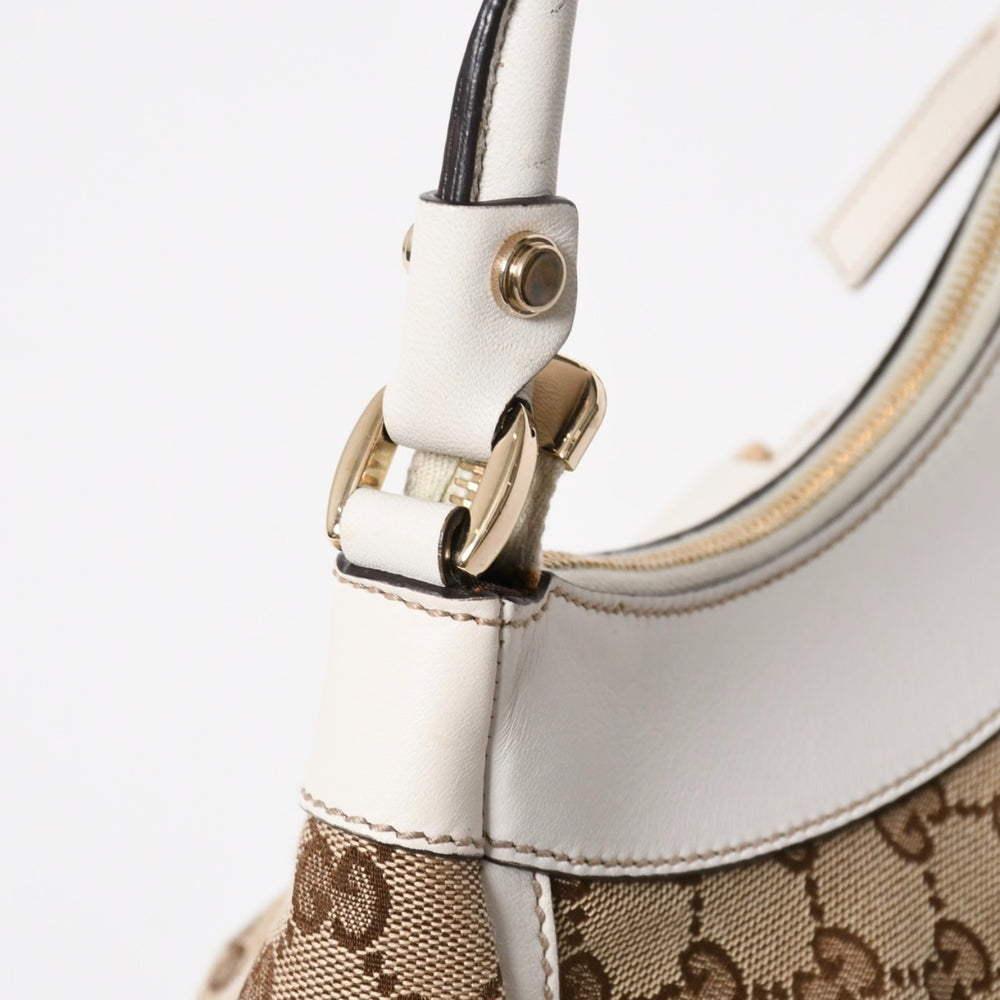 Very good condition GUCCI Gucci one shoulder bag handbag Abby 190525 001013 GG canvas leather white beige gold hardware used 4a008274