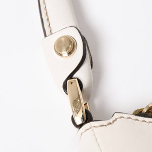 極美品 GUCCI グッチ ワンショルダーバッグ ハンドバッグ アビー 190525 001013 GGキャンバス レザー ホワイト ベージュ ゴールド金具 中古 4a008274