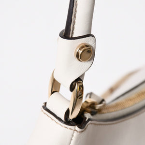 極美品 GUCCI グッチ ワンショルダーバッグ ハンドバッグ アビー 190525 001013 GGキャンバス レザー ホワイト ベージュ ゴールド金具 中古 4a008274