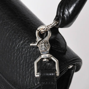 極美品 CHROME HEARTS クロムハーツ DOC ADAMS ドック アダムス 2WAYバッグ BSフレア装飾 ダガー レザー ブラック シルバー925 中古 4a008240
