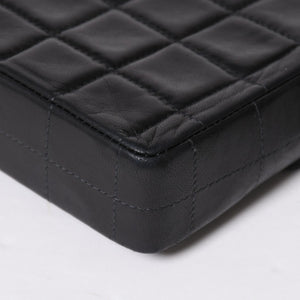 極美品 CHANEL シャネル イーストウエスト チェーンショルダーバッグ 6番台 ココマーク チョコバー ラムスキン ブラック 中古 4a008247