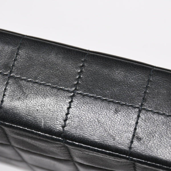 極美品 CHANEL シャネル イーストウエスト チェーンショルダーバッグ 6番台 ココマーク チョコバー ラムスキン ブラック 中古 4a008247