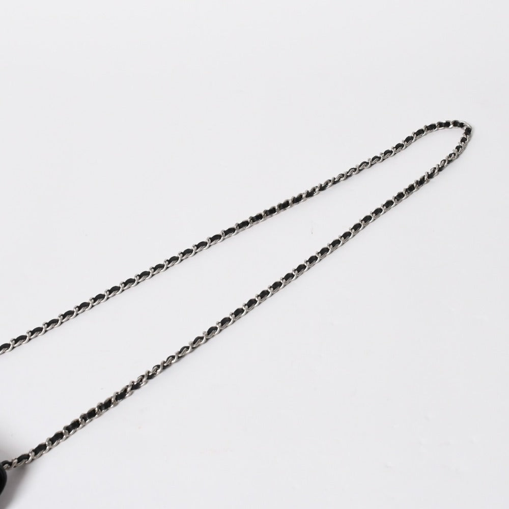 Very Good Condition CHANEL Chocolate Bar Chain Shoulder Bag A2000 6th Series Coco Mark Lambskin Black Silver Hardware Used 4a008248
