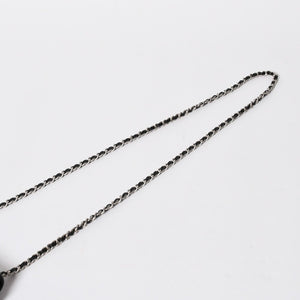 Very Good Condition CHANEL Chocolate Bar Chain Shoulder Bag A2000 6th Series Coco Mark Lambskin Black Silver Hardware Used 4a008248