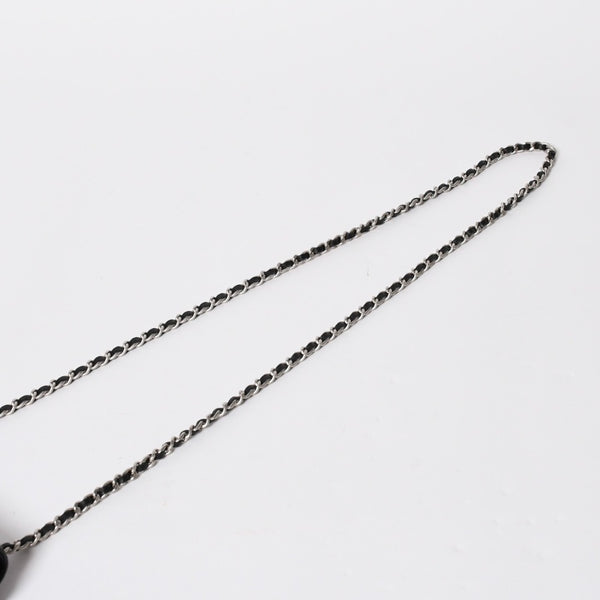 Very Good Condition CHANEL Chocolate Bar Chain Shoulder Bag A2000 6th Series Coco Mark Lambskin Black Silver Hardware Used 4a008248