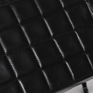 極美品 CHANEL シャネル イーストウエスト チェーンショルダーバッグ 6番台 ココマーク チョコバー ラムスキン ブラック 中古 4a008247