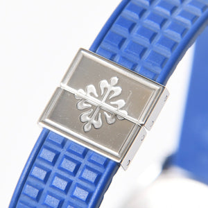 極美品 PATEK PHILIPPE パテック フィリップ アクアノート 腕時計 4960A-001 QZ ステンレススチール ブルー文字盤 日本限定 中古 4a008254