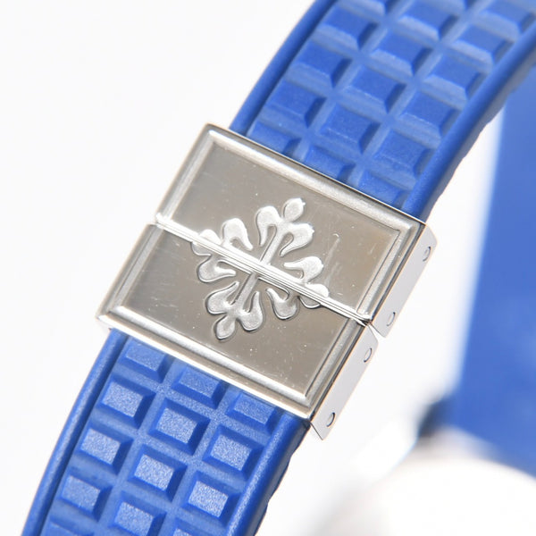 極美品 PATEK PHILIPPE パテック フィリップ アクアノート 腕時計 4960A-001 QZ ステンレススチール ブルー文字盤 日本限定 中古 4a008254