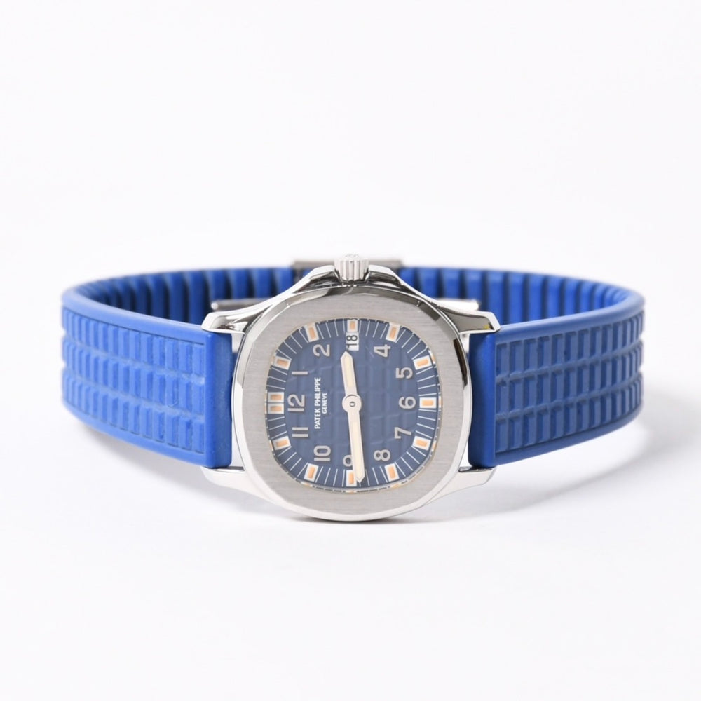 極美品 PATEK PHILIPPE パテック フィリップ アクアノート 腕時計 4960A-001 QZ ステンレススチール ブルー文字盤 日本限定 中古 4a008254