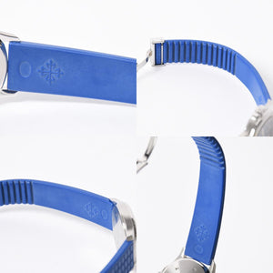 極美品 PATEK PHILIPPE パテック フィリップ アクアノート 腕時計 4960A-001 QZ ステンレススチール ブルー文字盤 日本限定 中古 4a008254