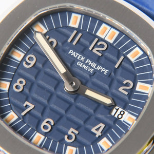 極美品 PATEK PHILIPPE パテック フィリップ アクアノート 腕時計 4960A-001 QZ ステンレススチール ブルー文字盤 日本限定 中古 4a008254