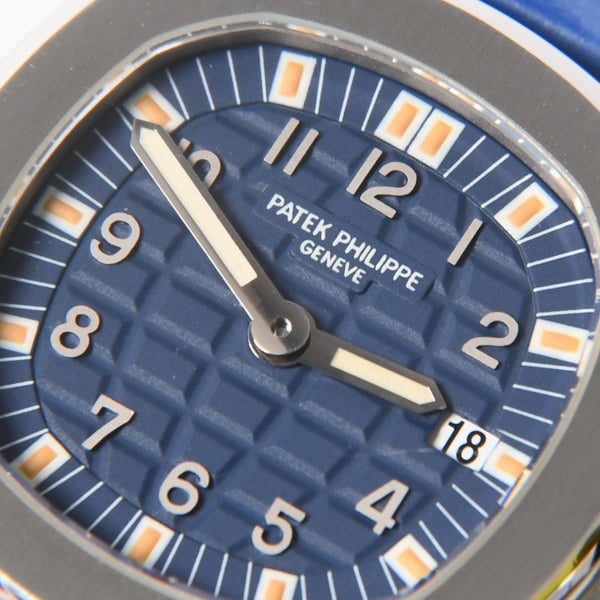 極美品 PATEK PHILIPPE パテック フィリップ アクアノート 腕時計 4960A-001 QZ ステンレススチール ブルー文字盤 日本限定 中古 4a008254