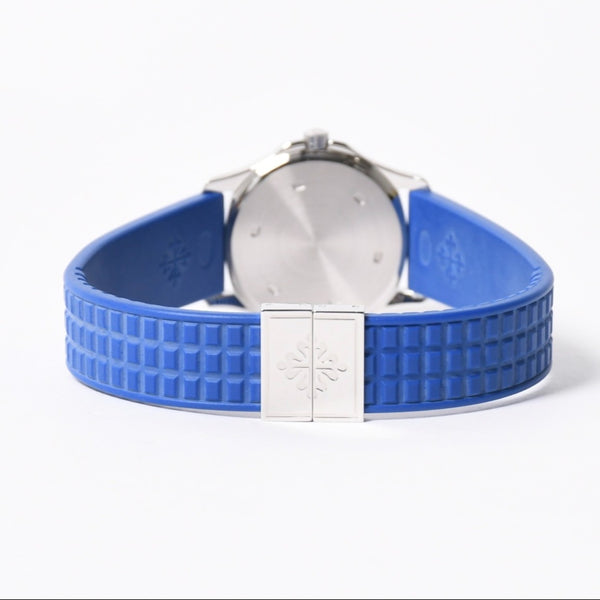 極美品 PATEK PHILIPPE パテック フィリップ アクアノート 腕時計 4960A-001 QZ ステンレススチール ブルー文字盤 日本限定 中古 4a008254