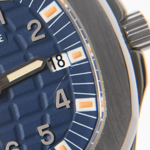 極美品 PATEK PHILIPPE パテック フィリップ アクアノート 腕時計 4960A-001 QZ ステンレススチール ブルー文字盤 日本限定 中古 4a008254