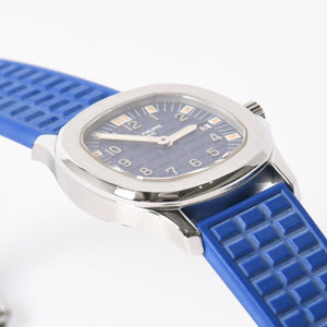 極美品 PATEK PHILIPPE パテック フィリップ アクアノート 腕時計 4960A-001 QZ ステンレススチール ブルー文字盤 日本限定 中古 4a008254