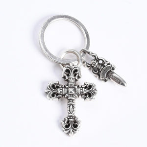 CHROME HEARTS クロムハーツ キーチャーム XSフィリグリークロスウィズスプリット シルバー925 美品 中古 4a008256