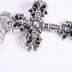 CHROME HEARTS クロムハーツ キーチャーム XSフィリグリークロスウィズスプリット シルバー925 美品 中古 4a008256